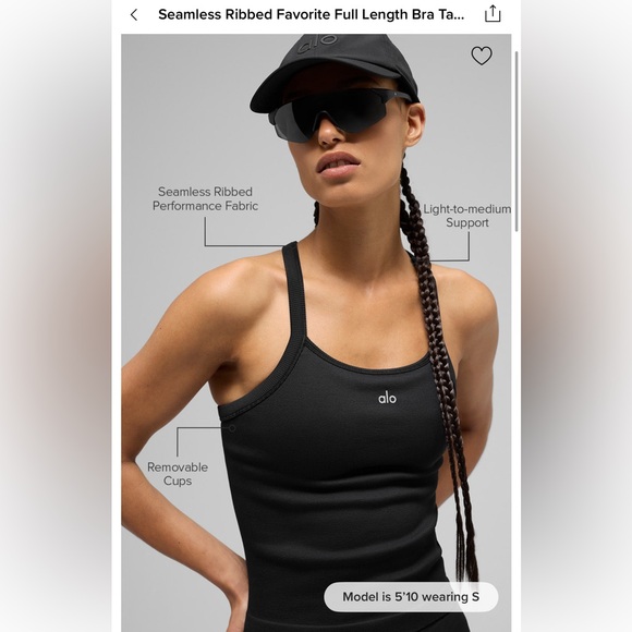 Alo Seamless Ribbed Favorite Full Length Bra Tank - Picture 2 of 10